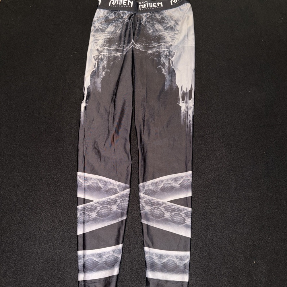 Raven "snake And Skull" Jiu Jitsu Grappling Spats Men's Medium